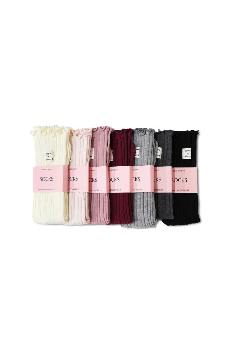 Beloved 7 Pack Socks, Alternate, color, Multi