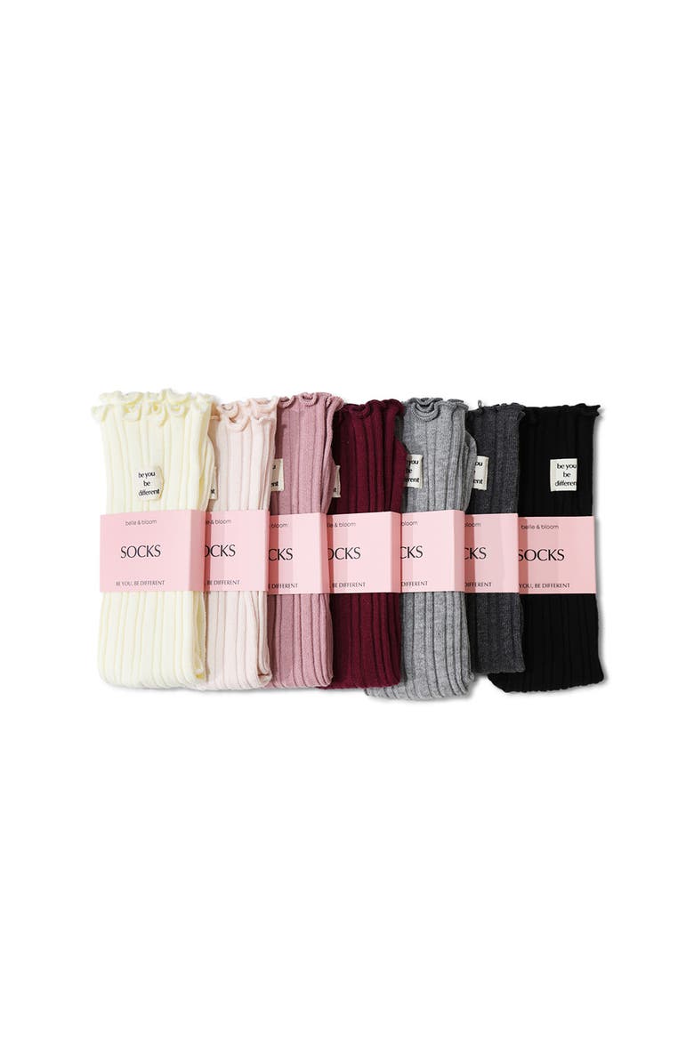 Belle & Bloom Beloved 7 Pack Socks, Alternate, color, Multi