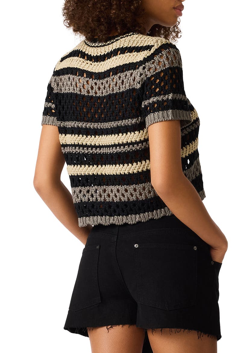 Wila Striped Open Knit Crop Sweater, Alternate, color, MULTI