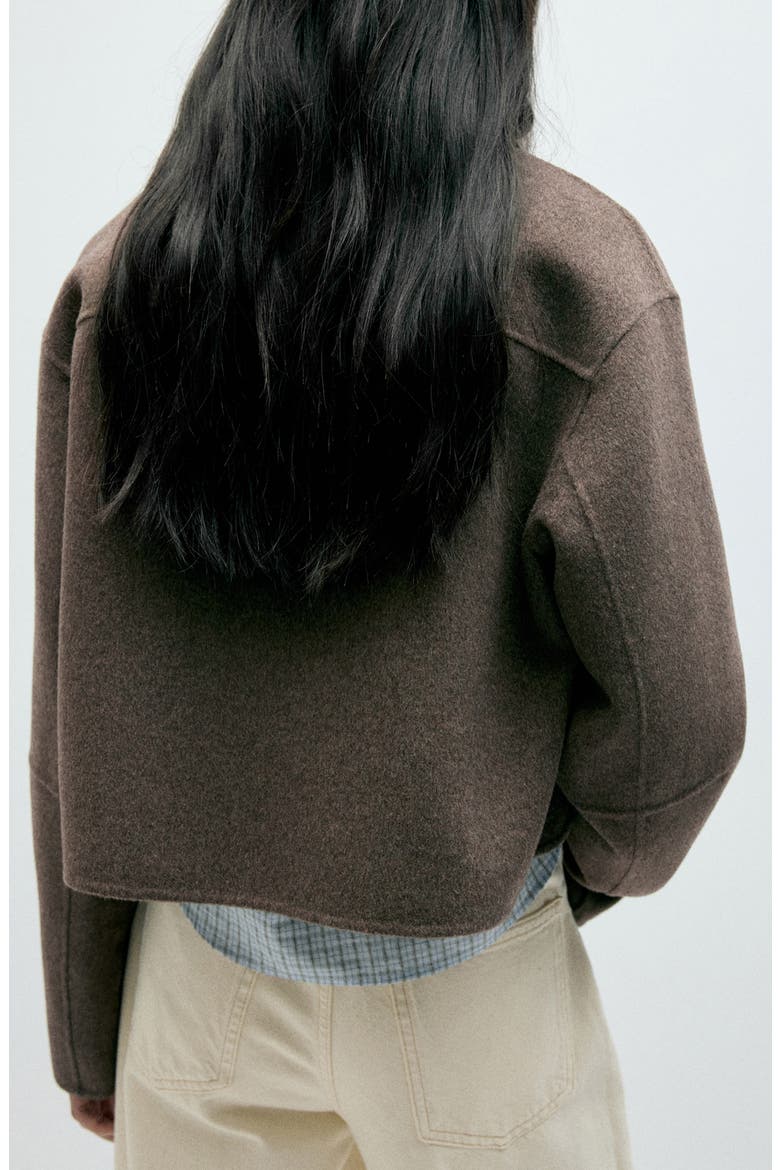 Alex Wool Blend Crop Jacket, Alternate, color, MEDIUM BROWN