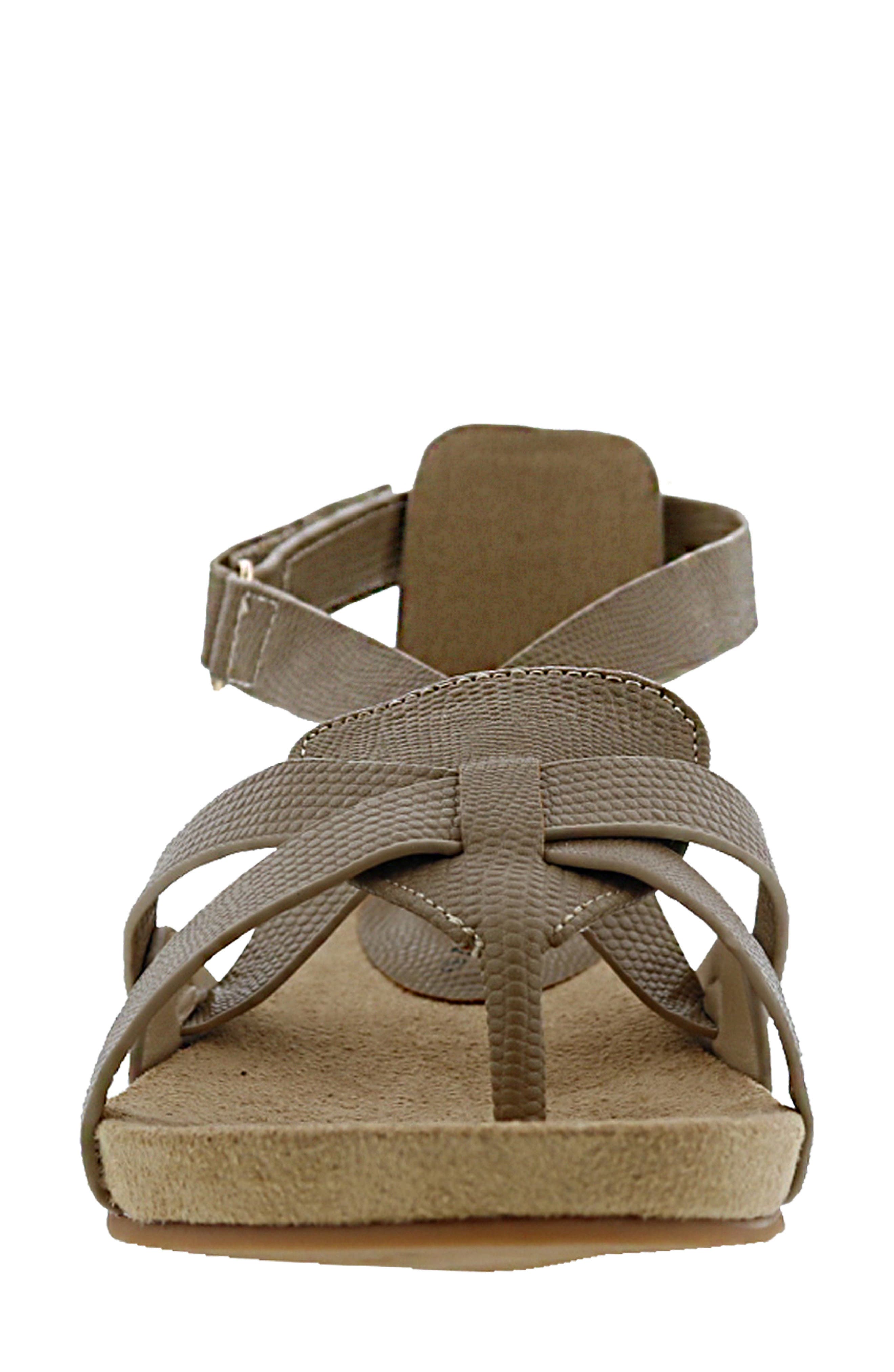 Nobu Strappy Flat Sandal, Alternate, color, KHAKI