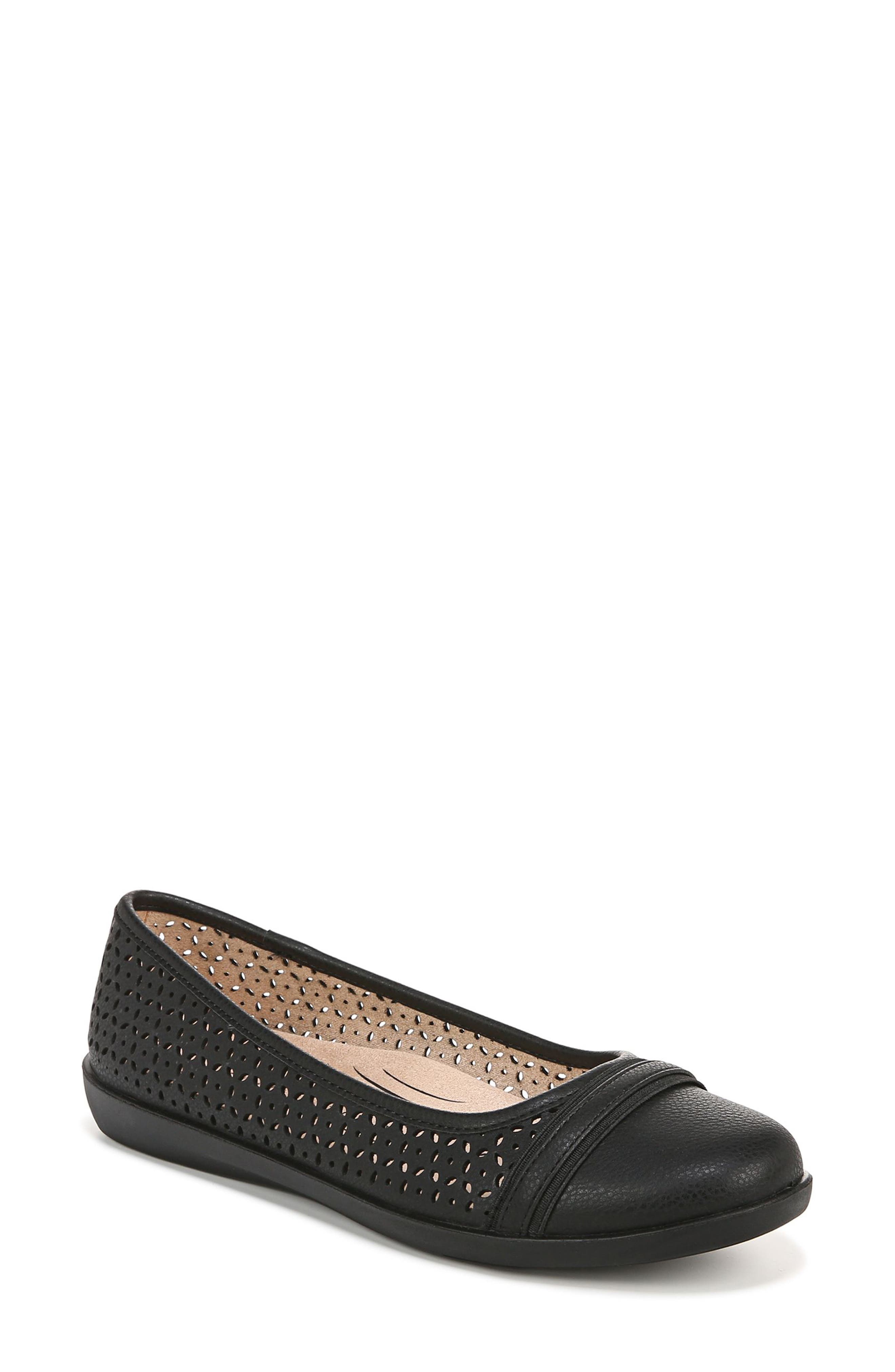 LifeStride Nile Ballet Flat, Main, color, Black Perforated