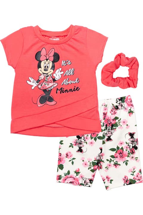Minnie Mouse T-Shirt and Bike Shorts Set with Scrunchie