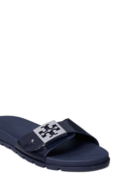 Tory Burch Buckle Slide Sandal In Blue