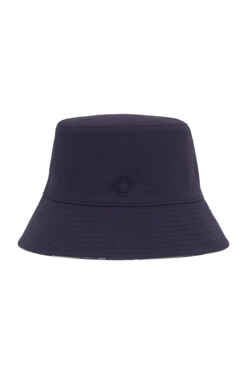 Maje Womens Navy Reversible Fruit-print Cotton Bucket Hat In Blue