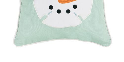 C & F Home C&f Home Sand Dollar Shaped Snowman Christmas Accent Pillow, 10" X 10" In Green