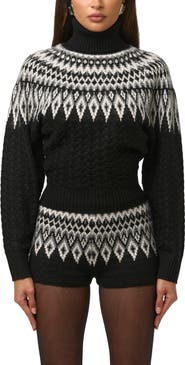 Naked Wardrobe Fair Isle Turtleneck Sweater