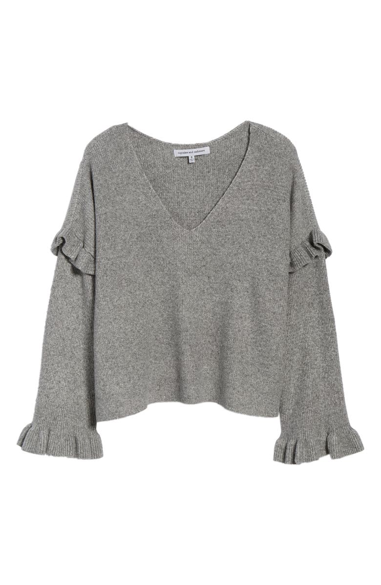 cupcakes and cashmere Ruffle Slouchy Sweater, Alternate, color,