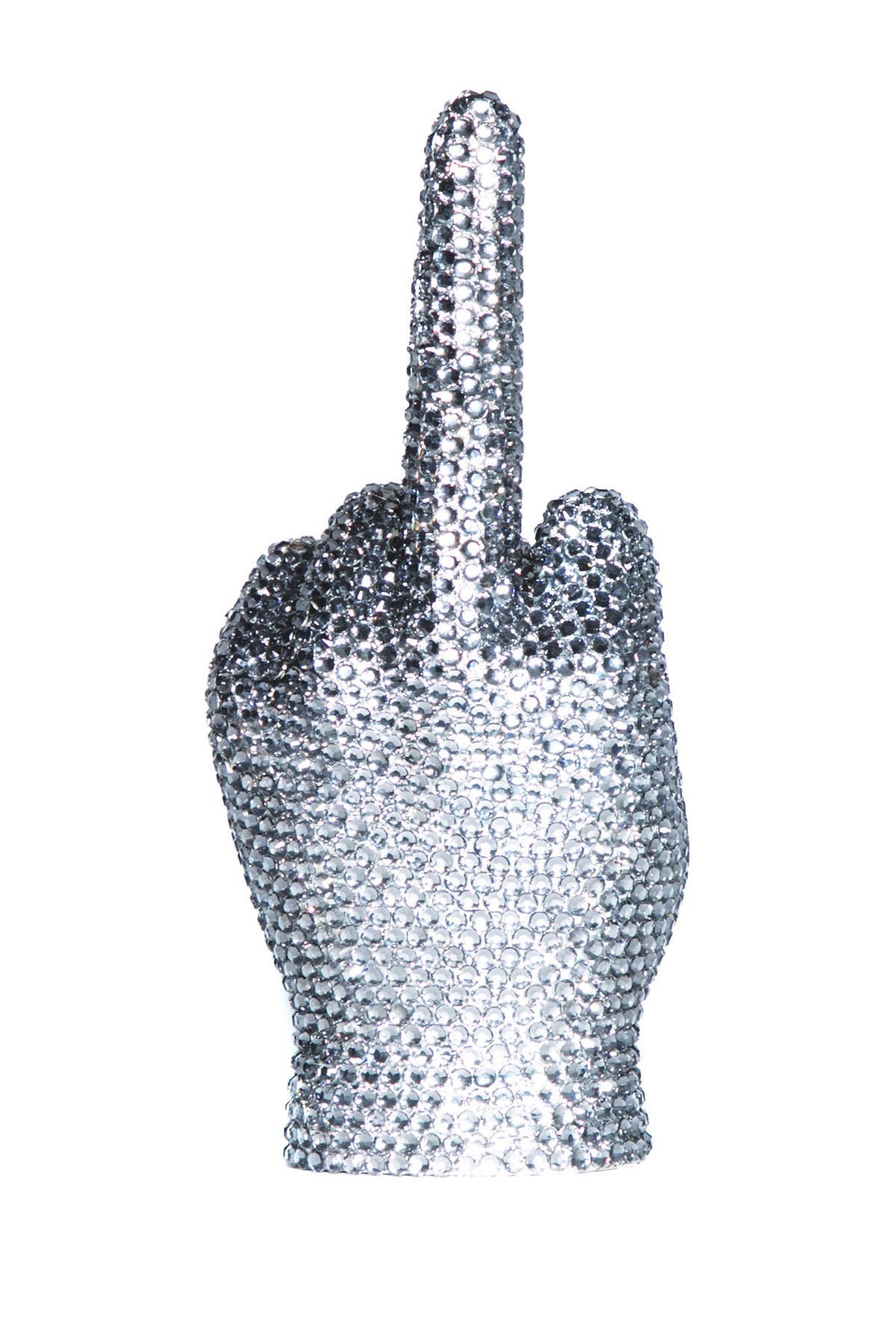 INTERIOR ILLUSIONS Graphite Rhinestone Middle Finger Tabletop ...