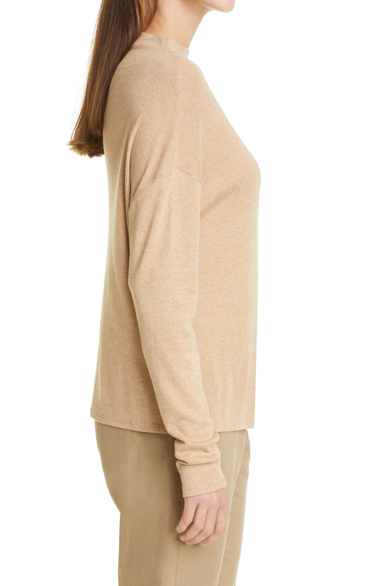 Funnel Neck Drop Shoulder Sweater, Alternate, color, HEATHER HAZEL