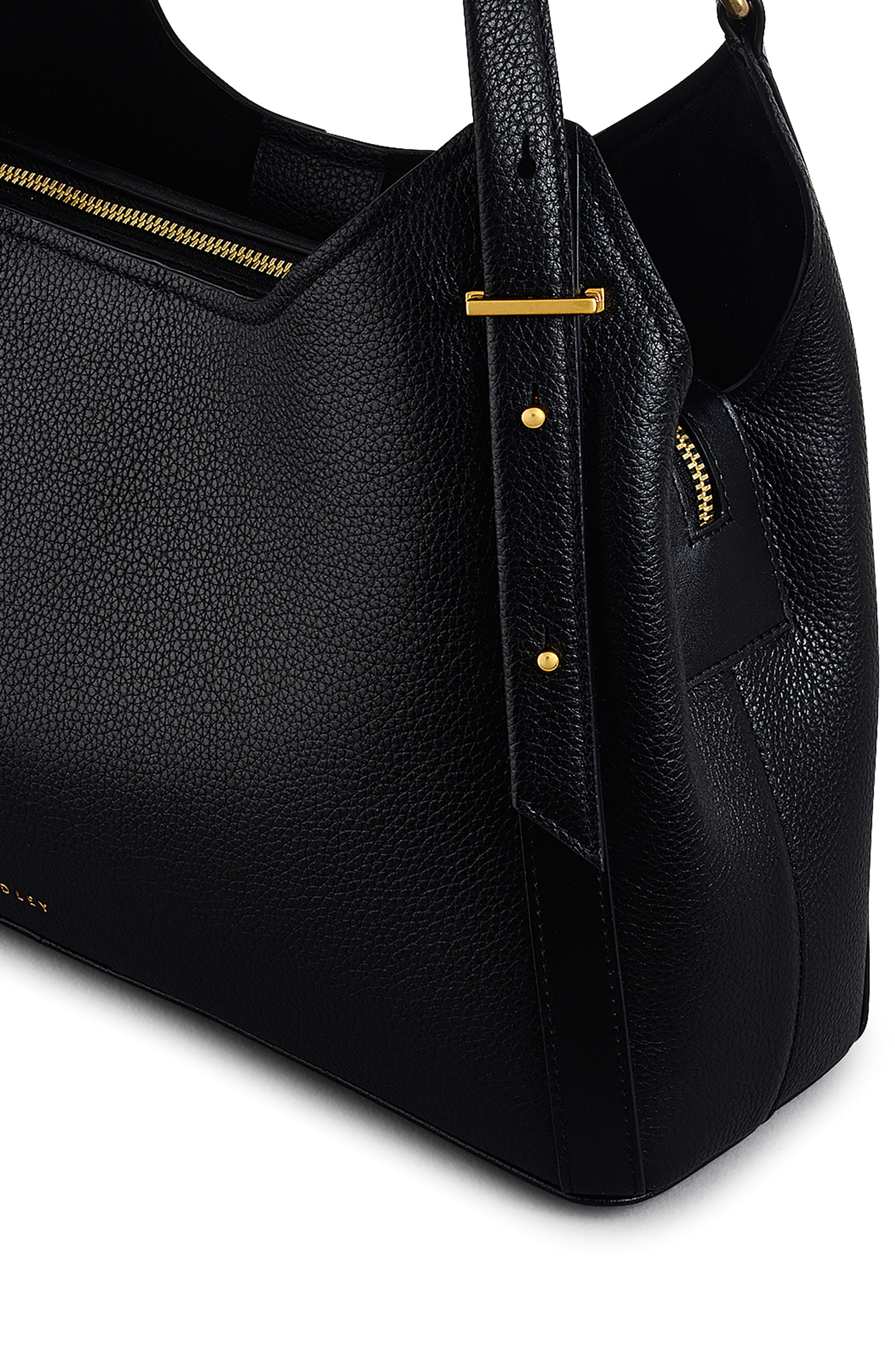 Radley Medium Clarendon Row Zip Crossbody Bag, Alternate, color, Black