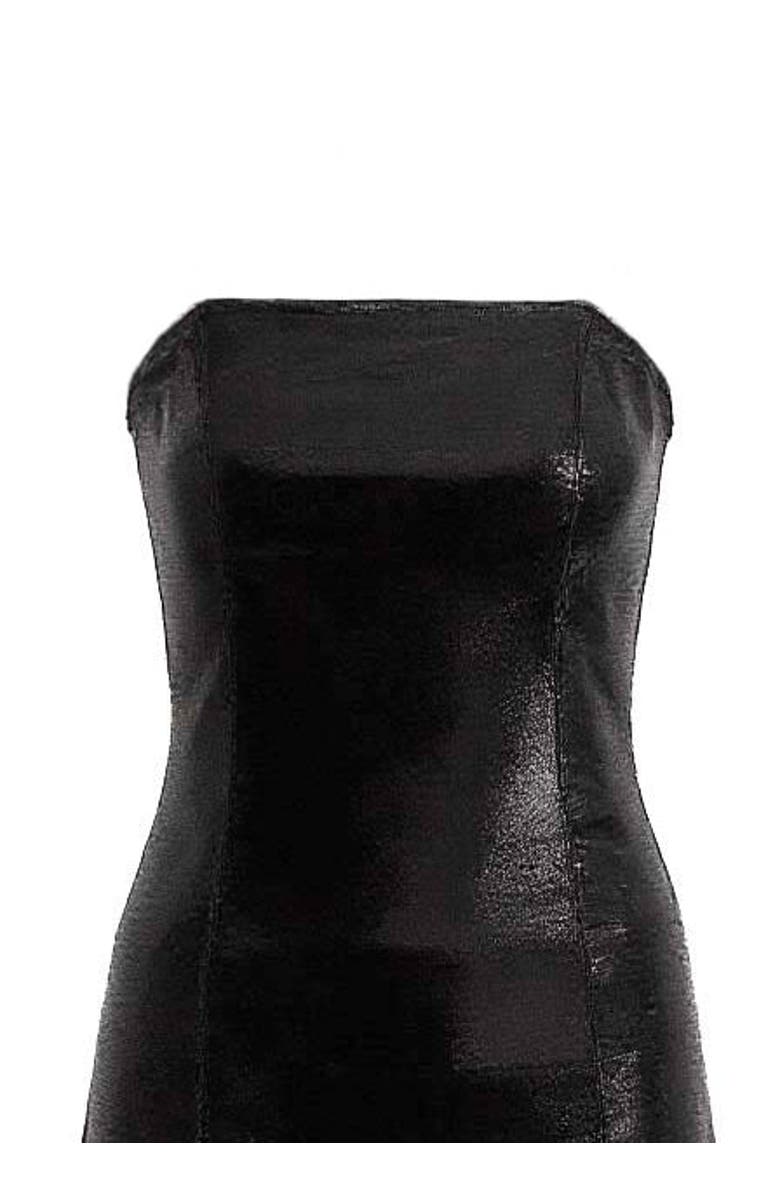 Tulleen Satin Strapless Dress, Alternate, color, Black