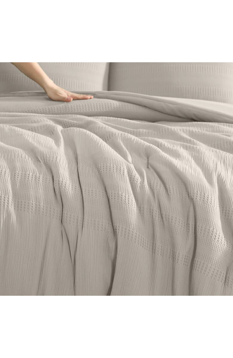 Kenneth Cole Variegated Waffle Cotton Duvet & Sham Set, Alternate, color, 
