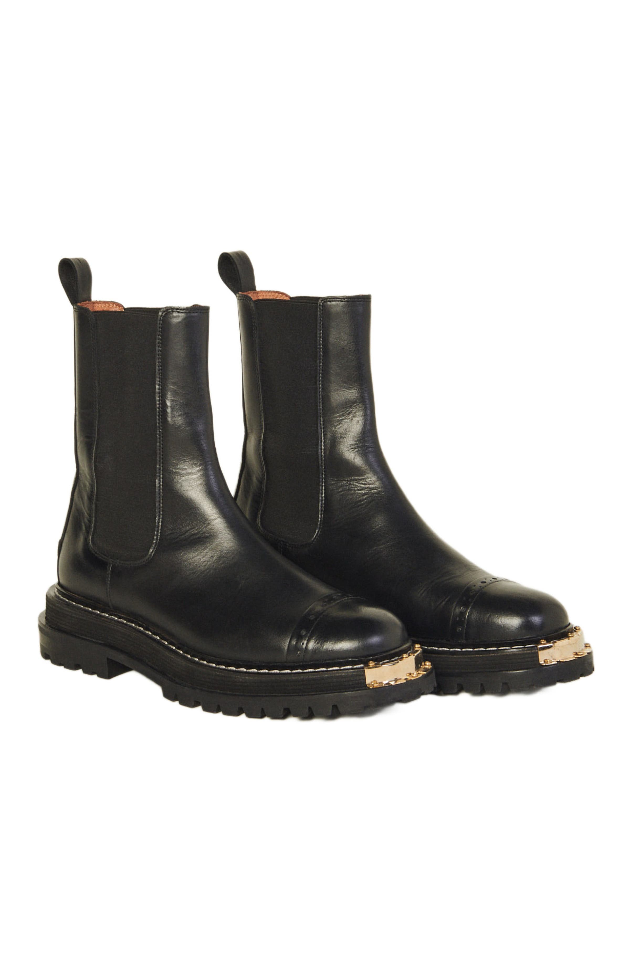 SANDRO Ankle boots with notched sole, Alternate, color, Black