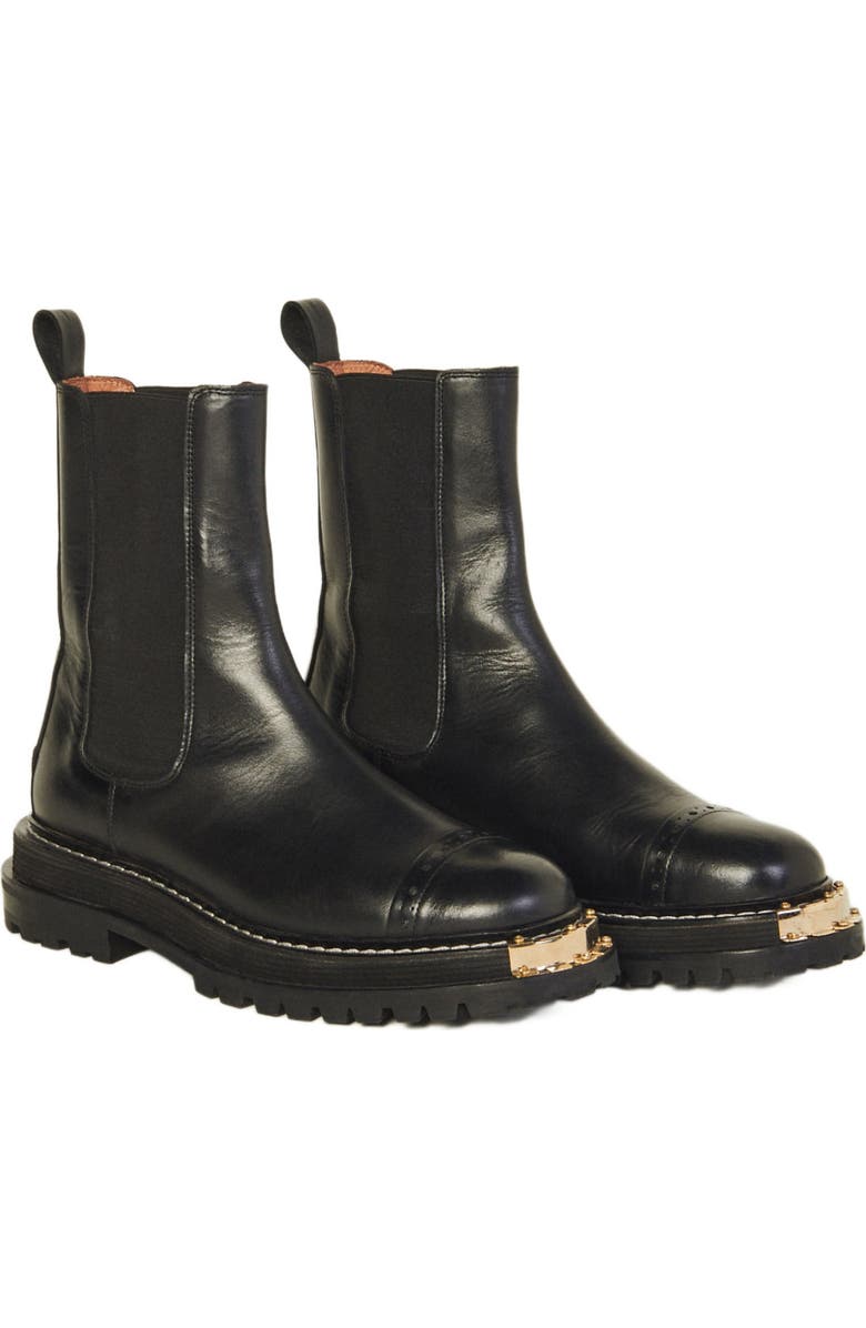 SANDRO Ankle boots with notched sole, Alternate, color, Black