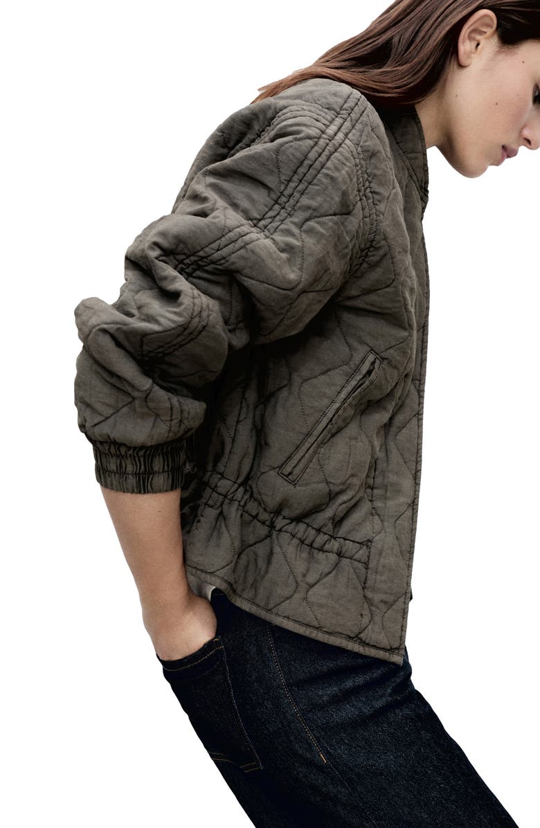 MANGO Quilted Bomber Jacket, Alternate, color, 