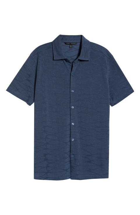 Graham Short Sleeve Sleeve Knit Button-Up Shirt