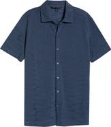 Robert Barakett Graham Short Sleeve Sleeve Knit Button-Up Shirt