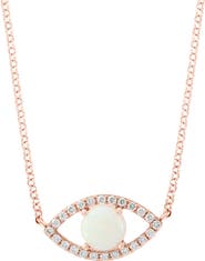 EFFY Diamond & Opal Evil Eye Pendant Necklace