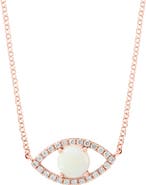 EFFY Diamond & Opal Evil Eye Pendant Necklace