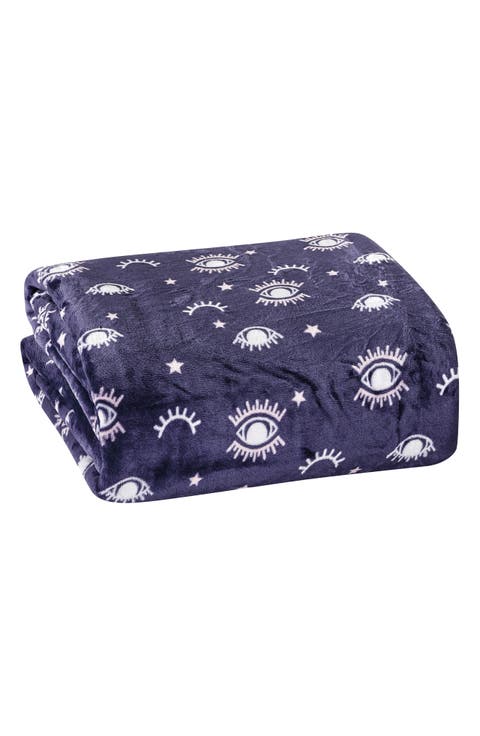 Evil Eye Plush Fleece Throw Blanket