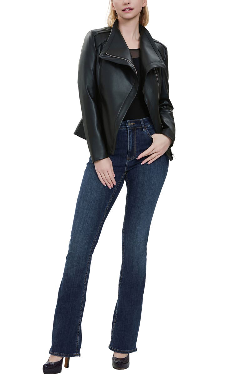 Kimi & Kai Suki Faux Leather Moto Jacket, Alternate, color, Black