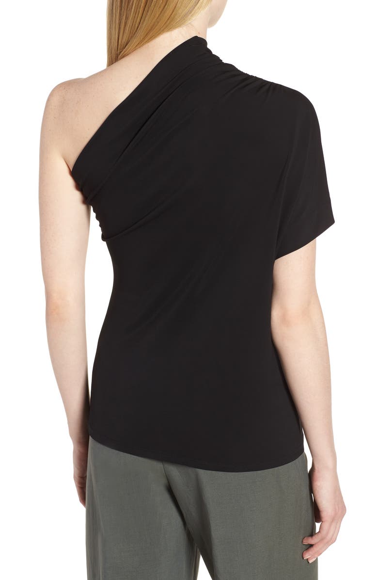Lewit One-Shoulder Stretch Jersey Top, Alternate, color, 