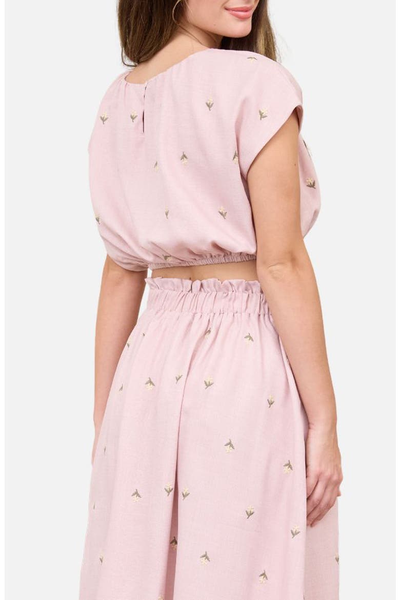 Floral Embroidered Crop Top, Alternate, color, PINK