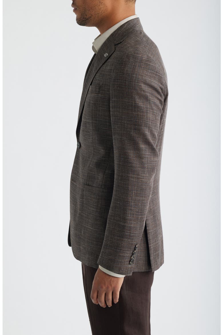 Hampton Brown Slub Wool Blend Sport Coat, Alternate, color, BROWN