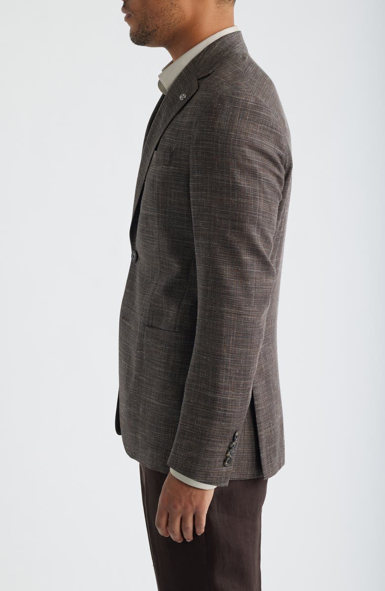 Jack Victor Hampton Brown Slub Wool Blend Sport Coat, Alternate, color, Brown