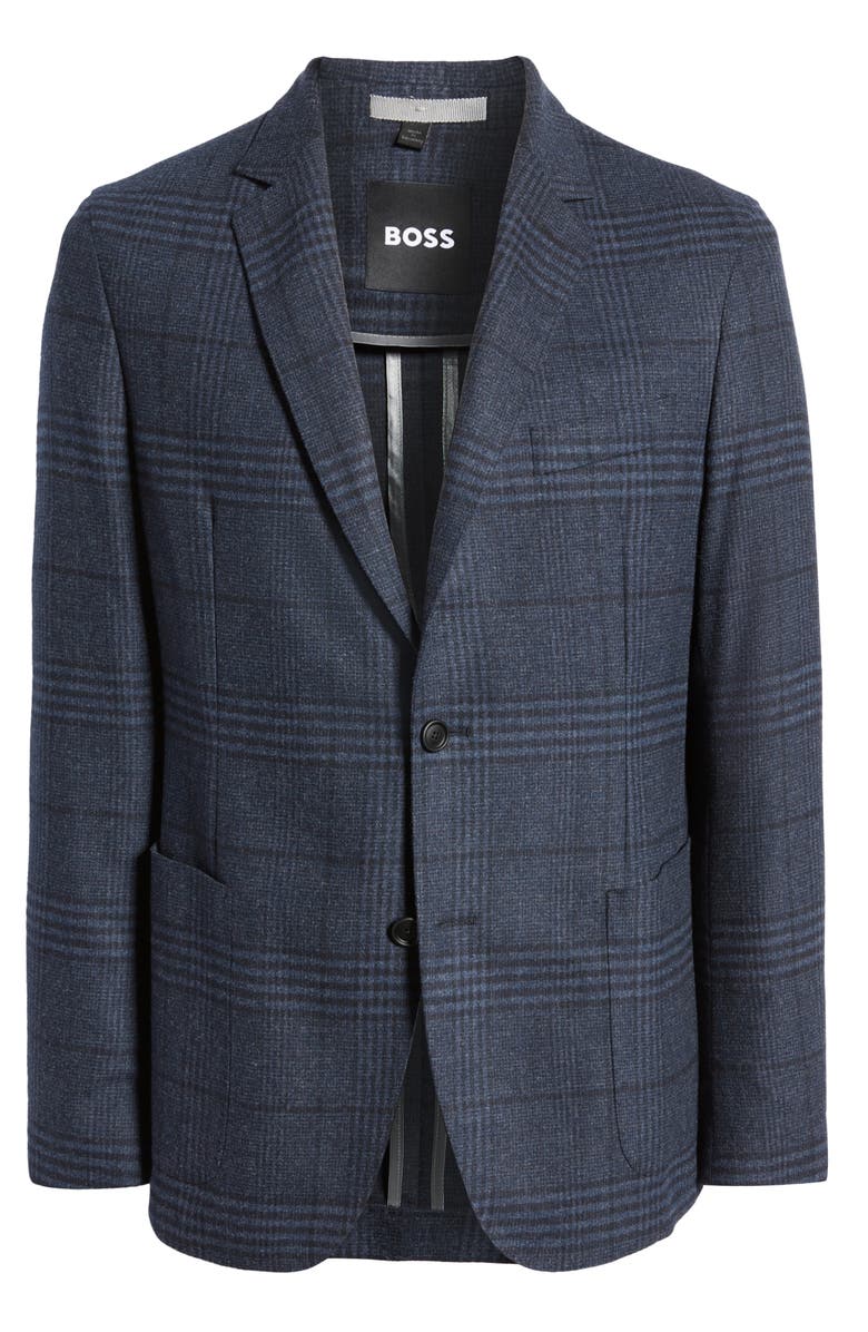 BOSS Hanry Plaid Sport Coat, Alternate, color, Dk Bu