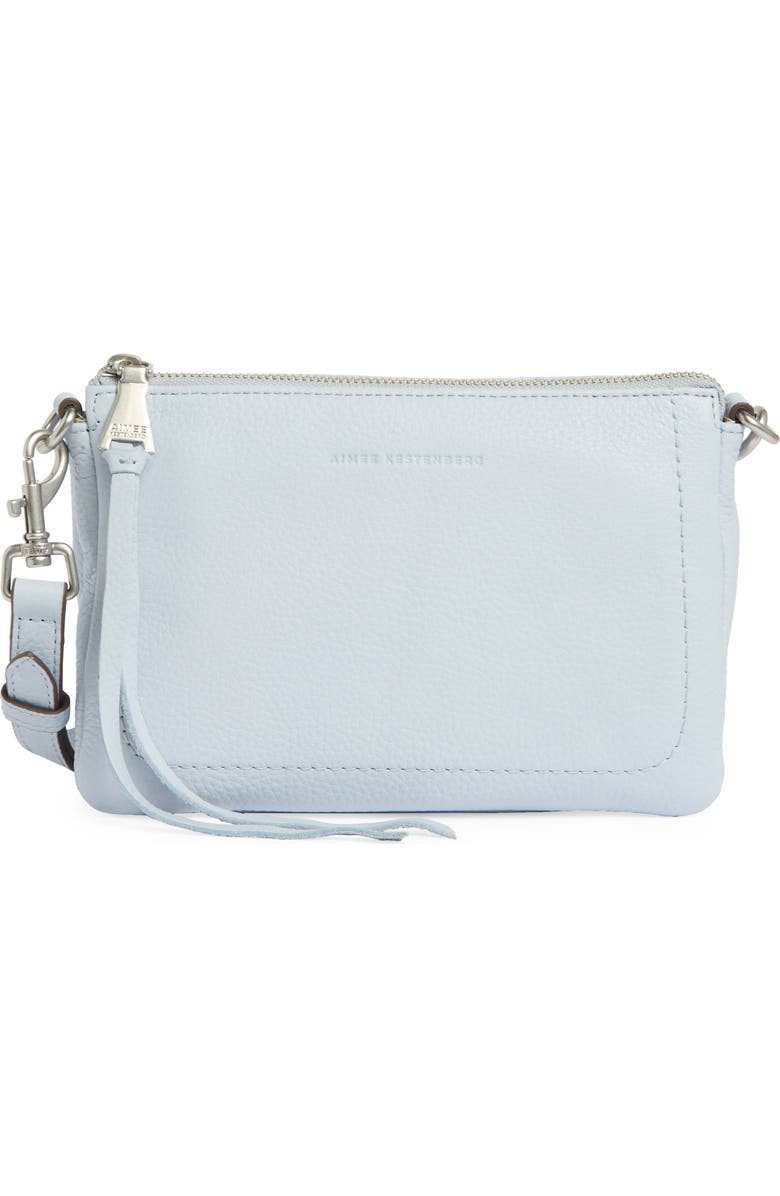 AIMEE Madrid Leather Crossbody Bag, Main, color, Breeze Blue