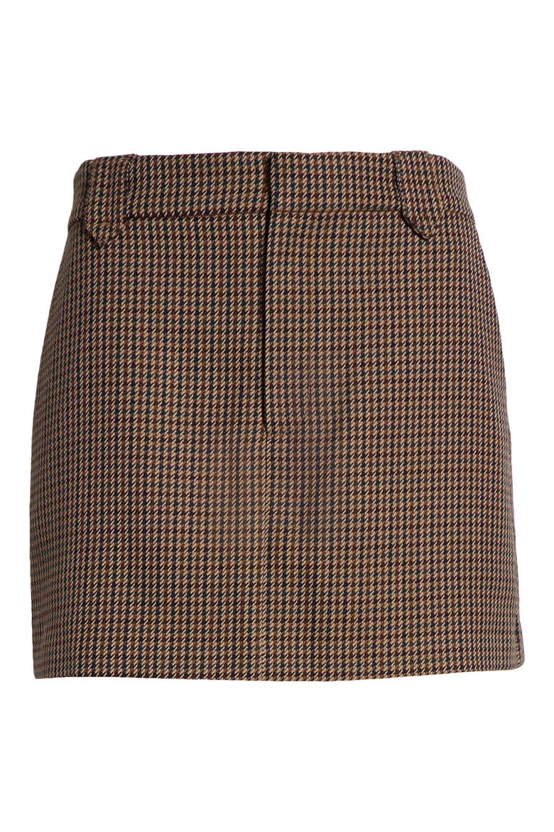 Bobbi Houndstooth Wool Blend Miniskirt, Alternate, color, BROWN MULTI