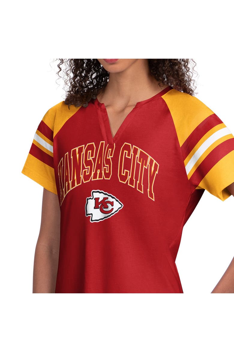 Women's Starter  Red Kansas City Chiefs Game On Notch Neck Raglan T-Shirt, Alternate, color, Red