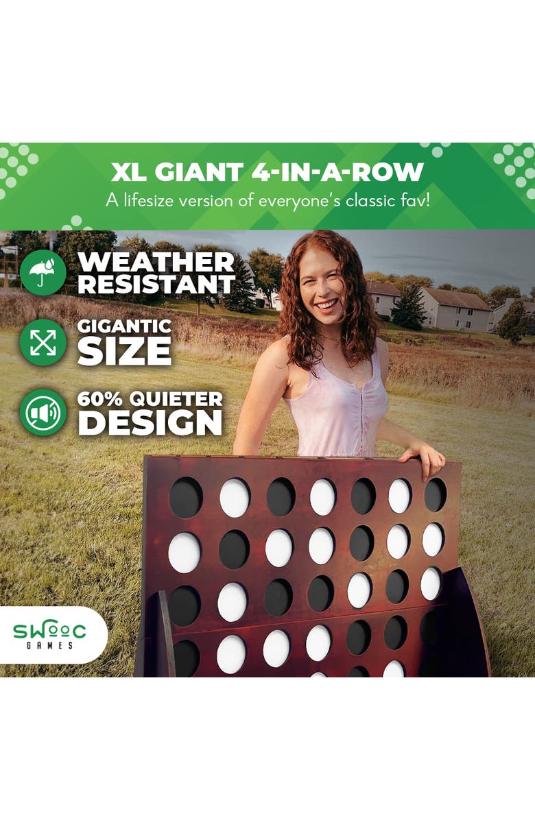 Swooc Games XL Giant 4 In A Row, Alternate, color, Brown