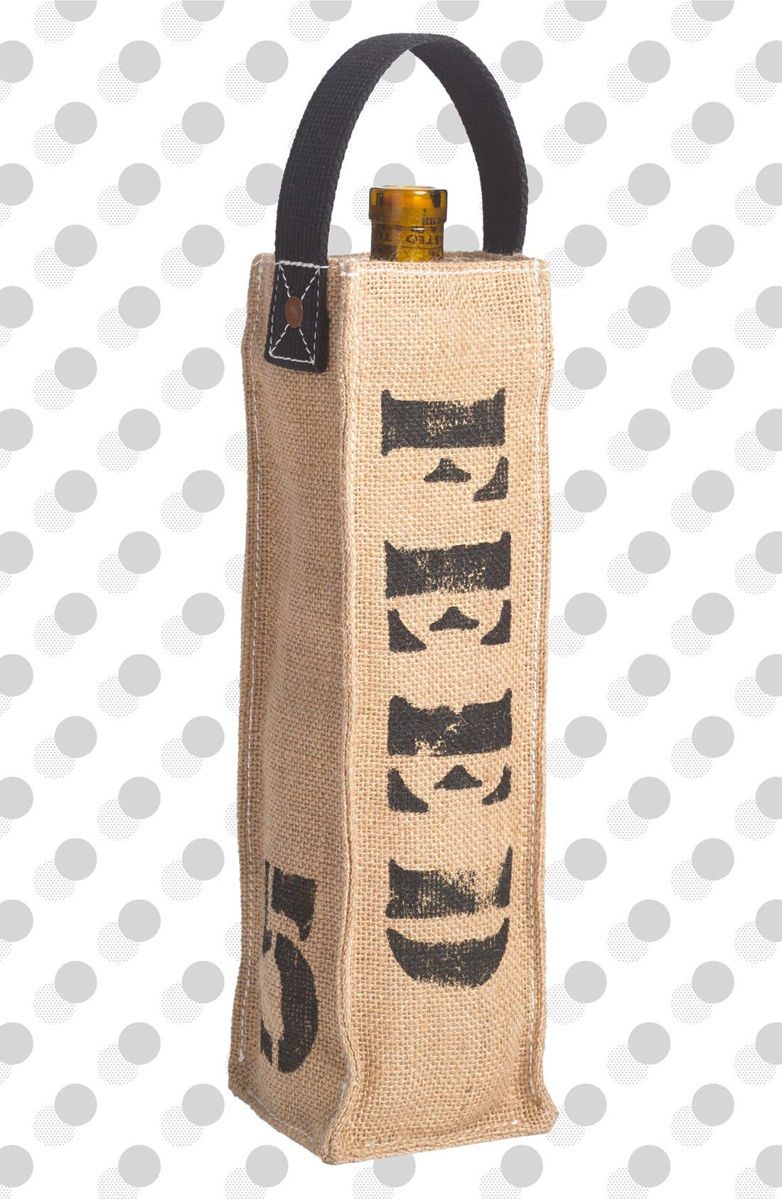 FEED '5' Burlap Wine Bag, Main, color, 