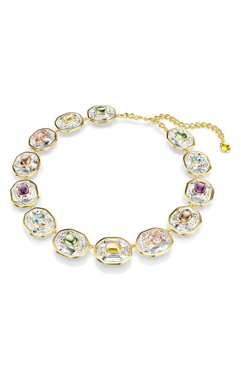 Swarovski Chroma Crystal Collar Necklace, Alternate, color, Gold/ Multi