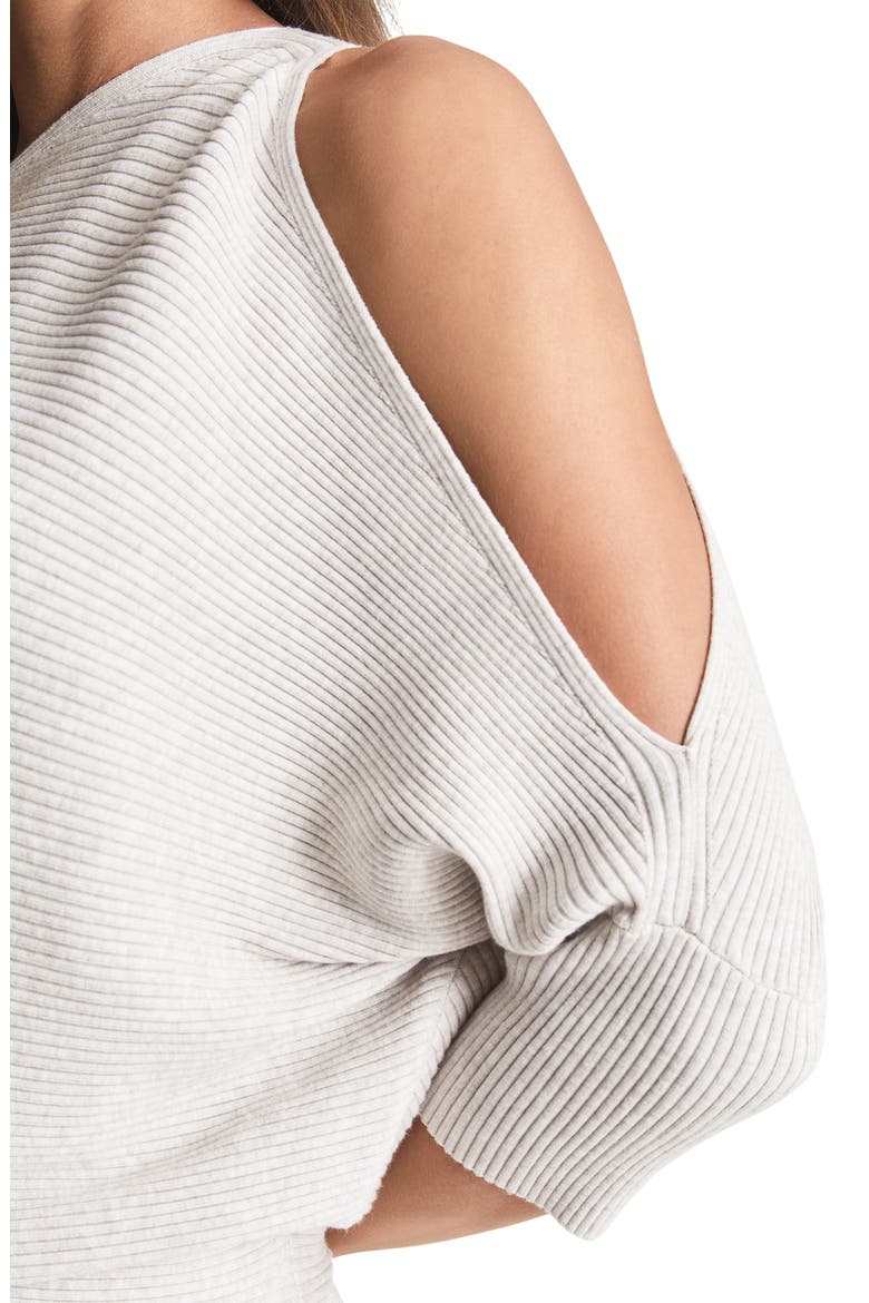 Penny Rib Split Sleeve Dress, Alternate, color, OATMEAL