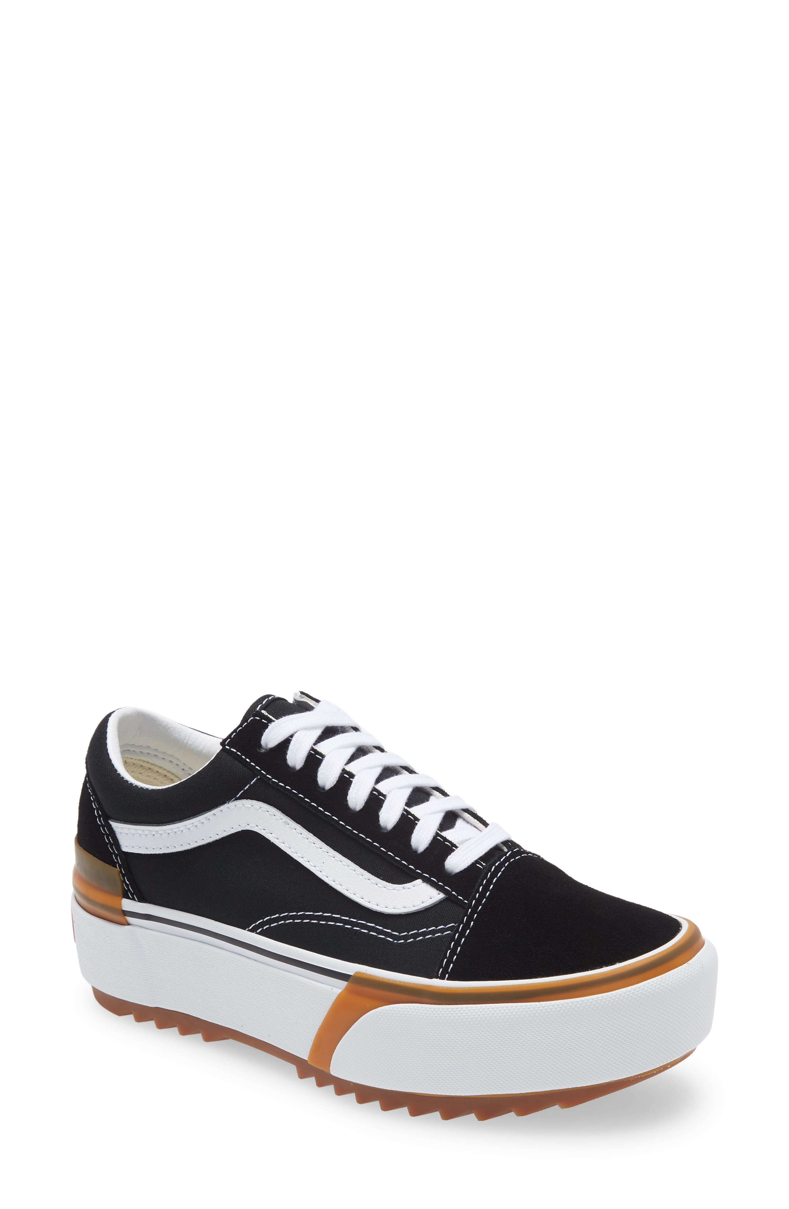 Old Skool Stacked Platform Sneaker, Main, color, BLACK/ WHITE/ GUM