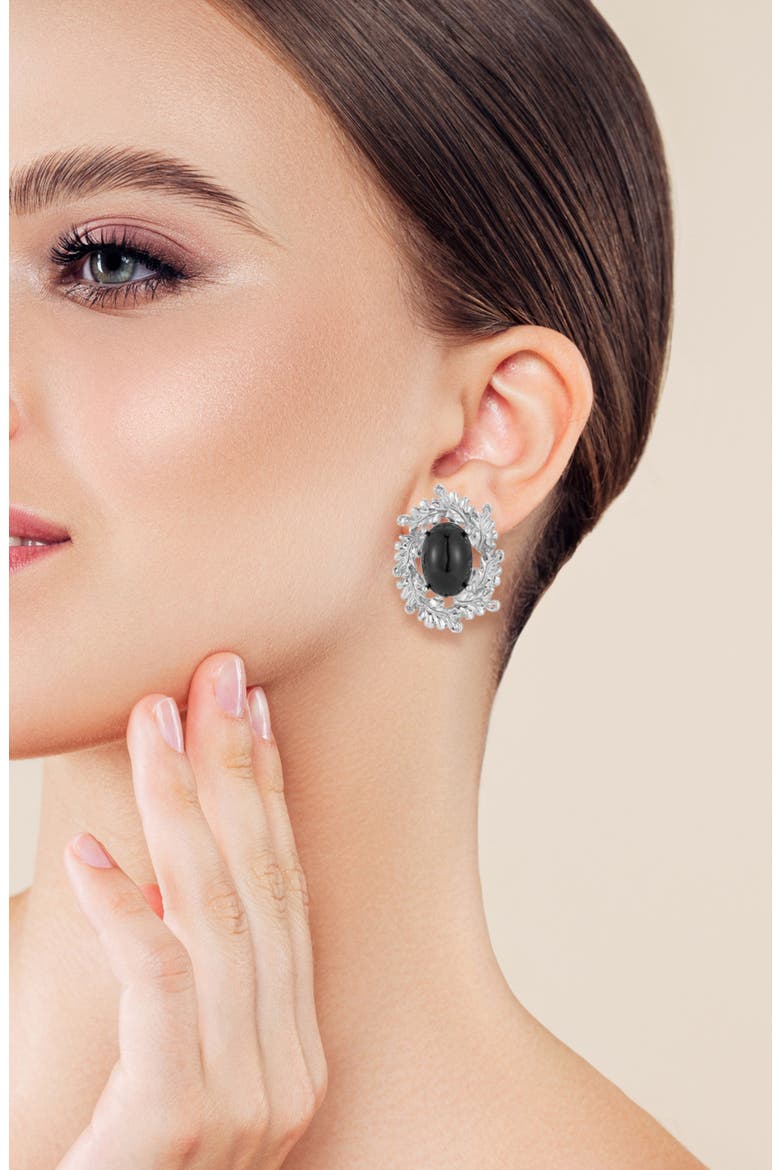 Ornate Wreath Stud Earrings, Alternate, color, SILVER