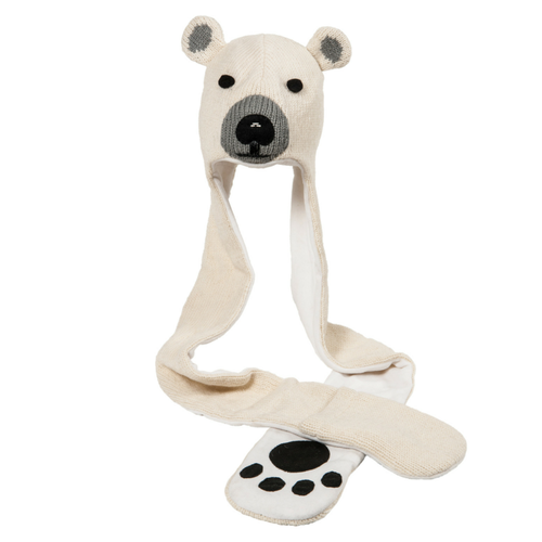 Nirvana Designs Polar Bear Hatscarf In White