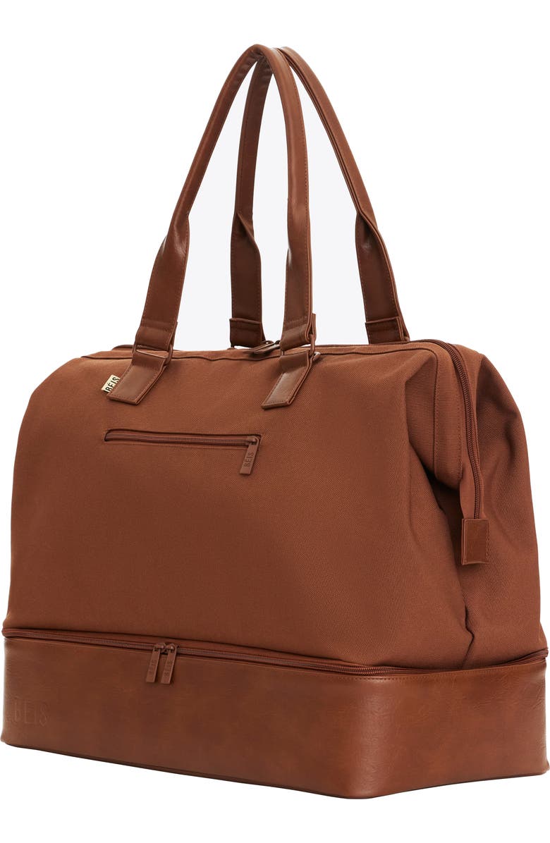 Béis The Weekender Canvas & Faux Leather Bag, Alternate, color,