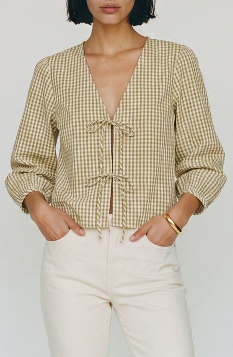 Camilla Tie Front Gingham Top