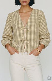 VERO MODA Camilla Tie Front Gingham Top
