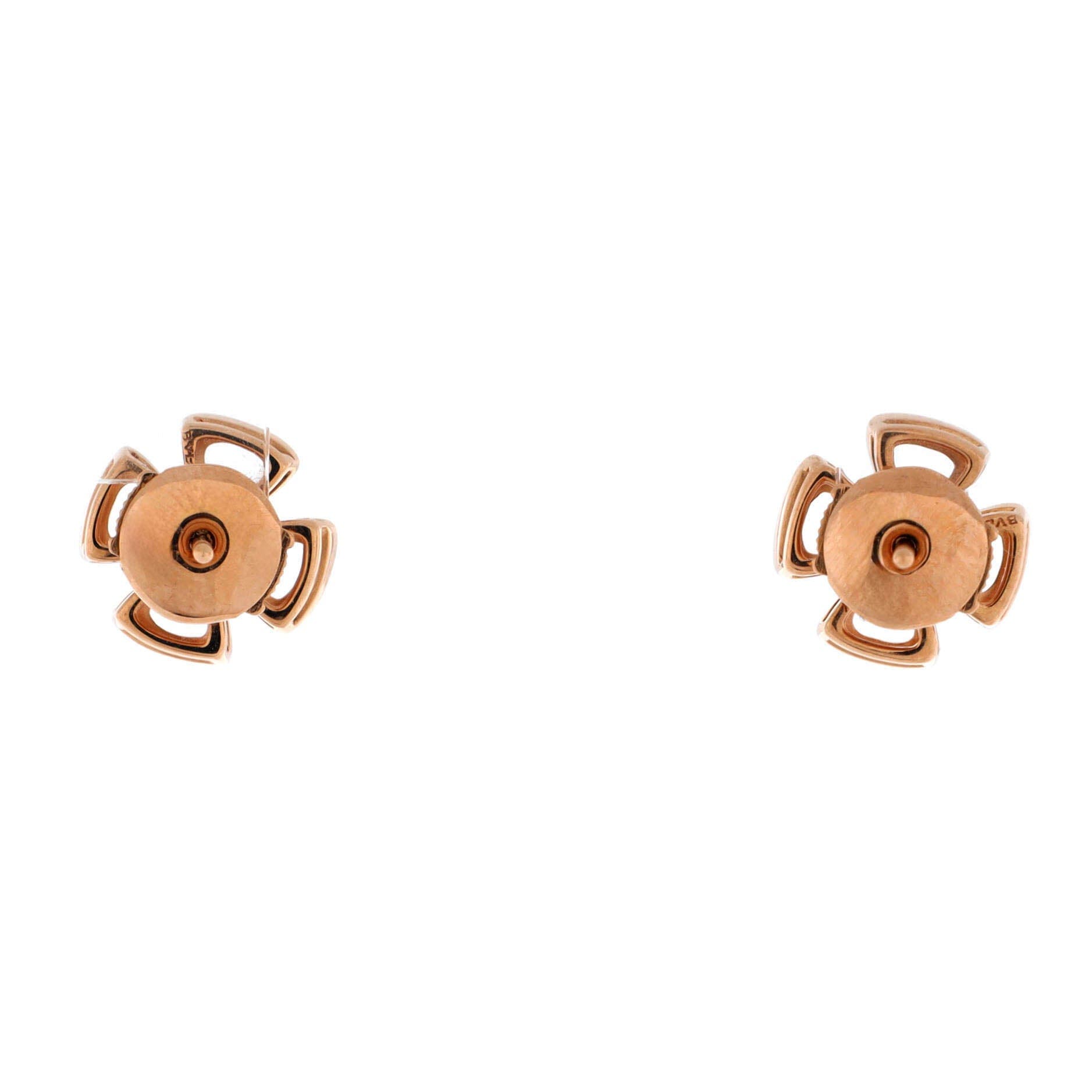 Fiorever Stud Earrings 18K Rose Gold with Diamond, Alternate, color, Metallic Gold