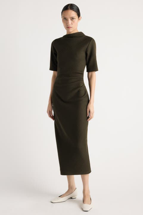 Evie Ribbed-Knit Jersey Dress