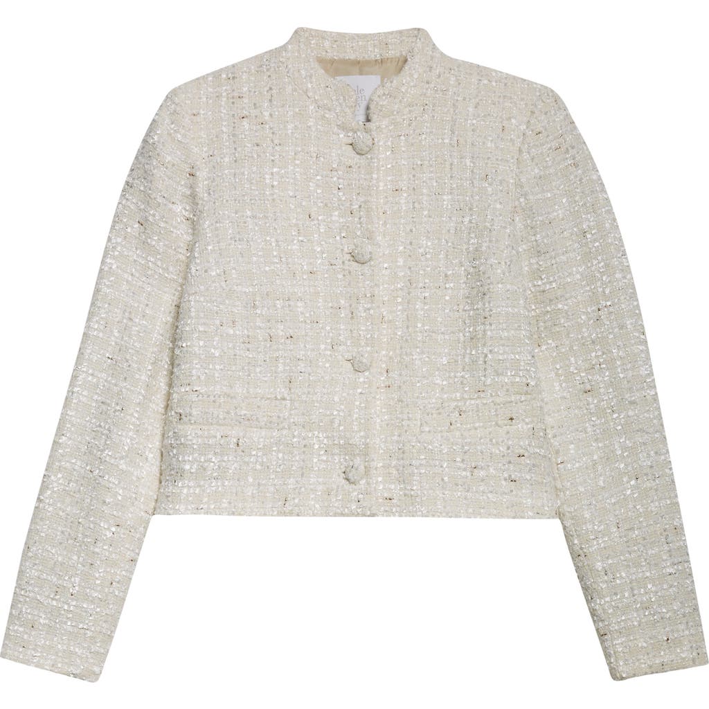 Eleventy Wool Blend Bouclé Tweed Crop Jacket