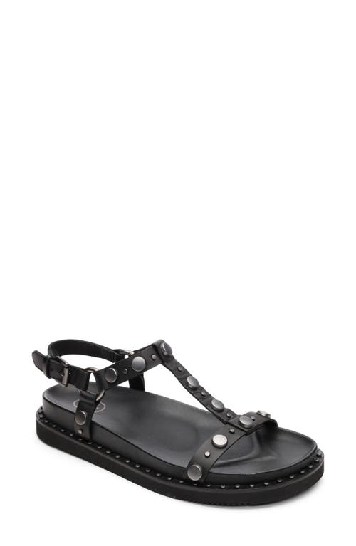 Ash Studded Open Toe Lace-up Rubber Sole In Black