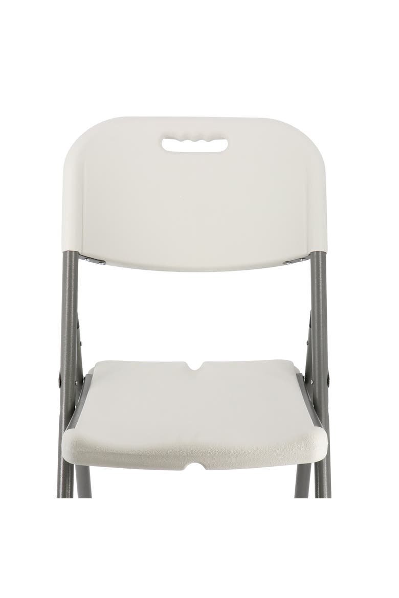 4 Piece Stackable Folding Chairs, Alternate, color, White