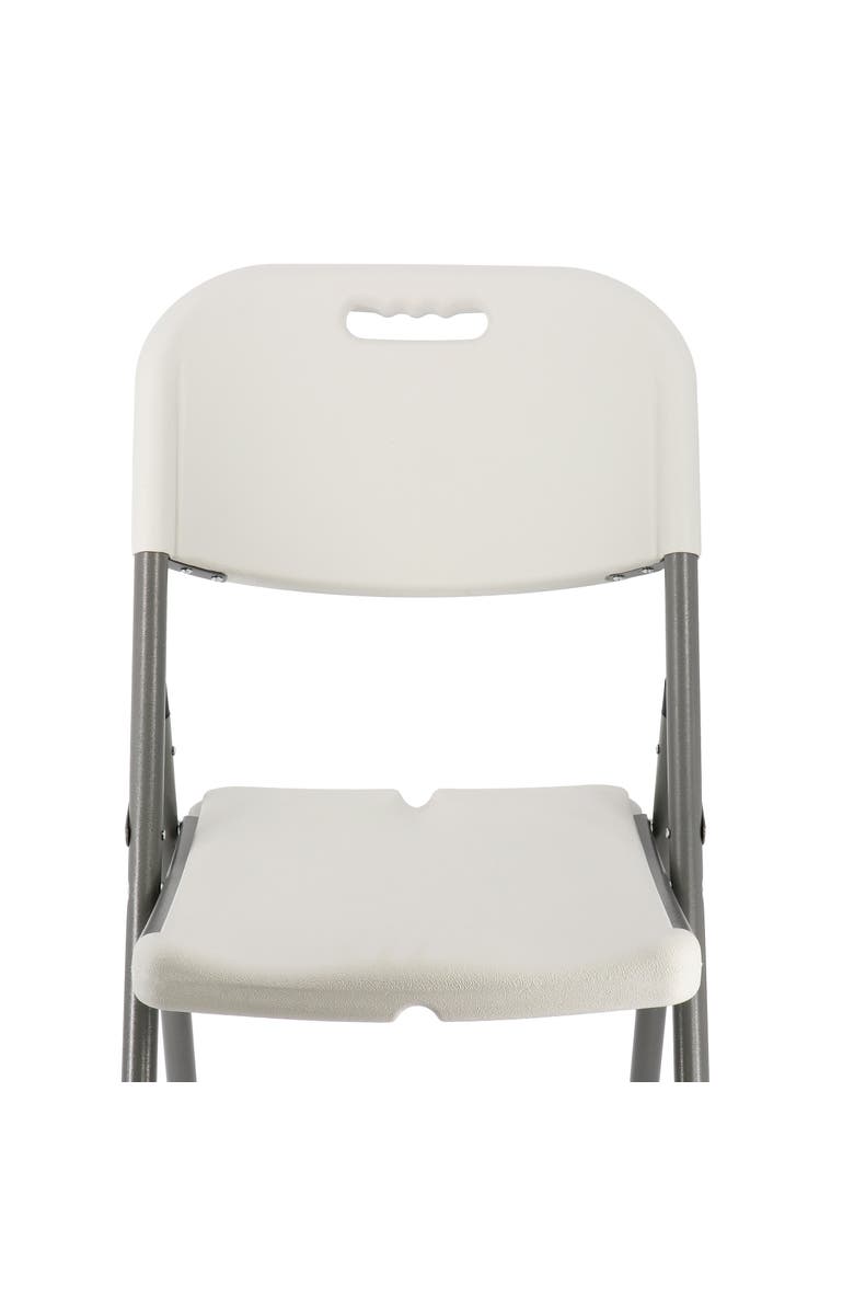 Elama 4 Piece Stackable Folding Chair Set for Indoor and Outdoor, Alternate, color, White
